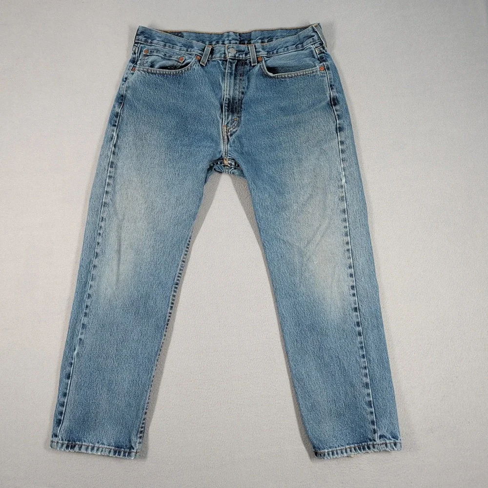 Levi's 505 Jeans Mens 36x29 Blue Regular Fit Straight Leg Denim Casual Everyday
